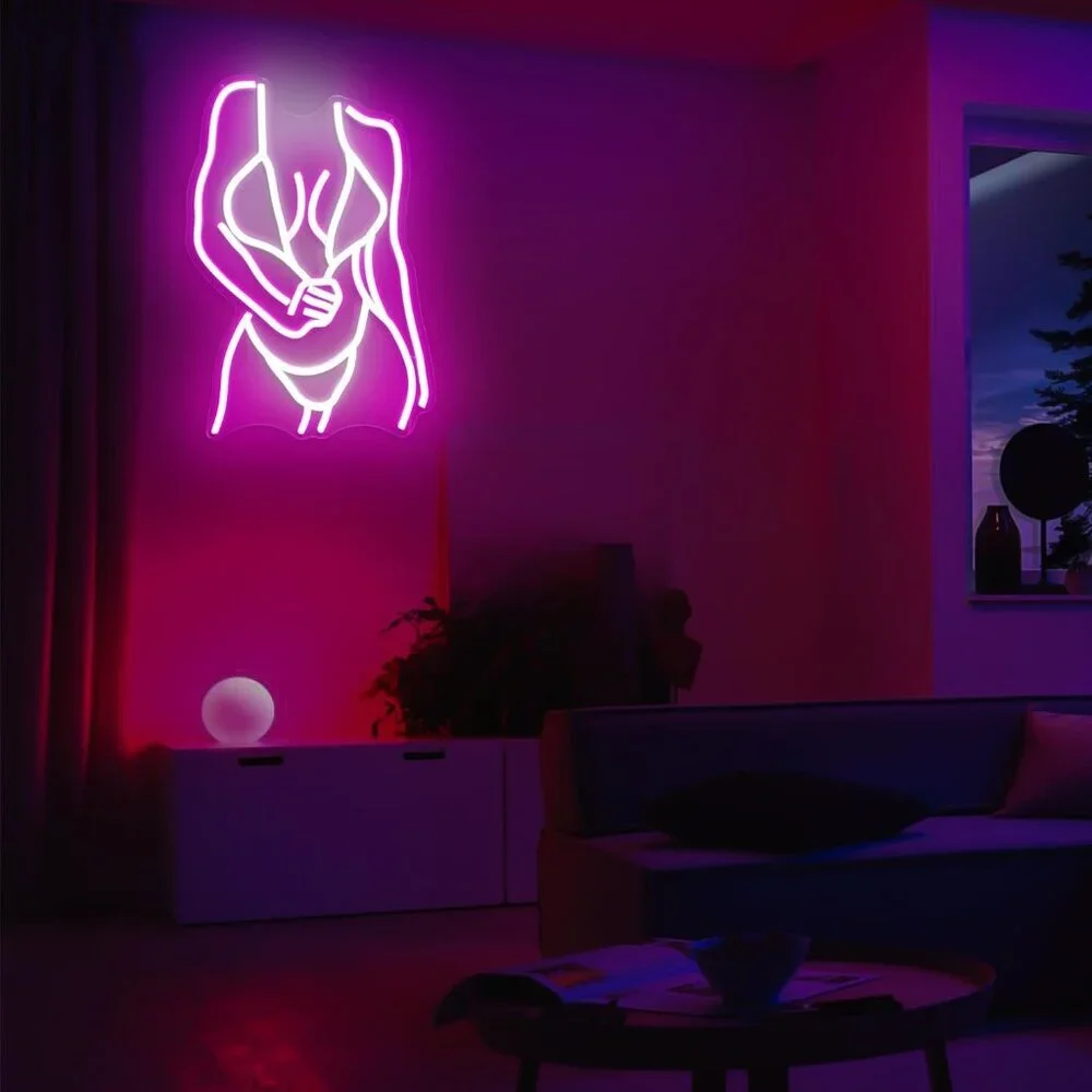 Women's Sexy Lady Body Dimmable Neon Led Sign For Club Bar For Wall Decor